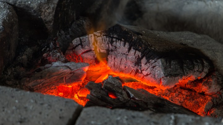 burning coals